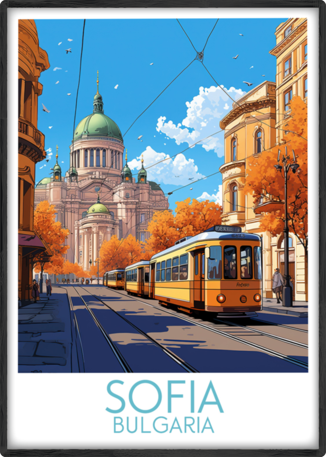 Sofia travel poster main Bulgaria