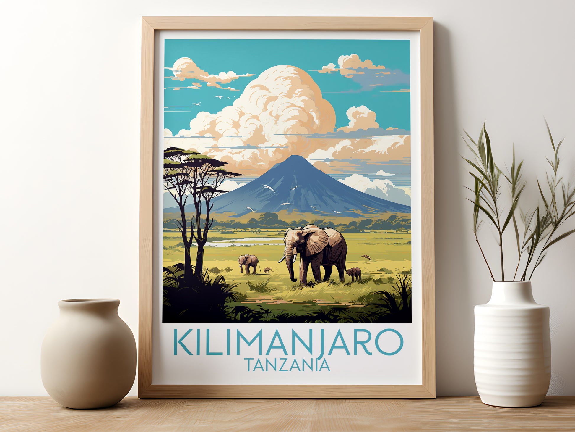 Kilimanjaro travel poster for kitchen Tanzania