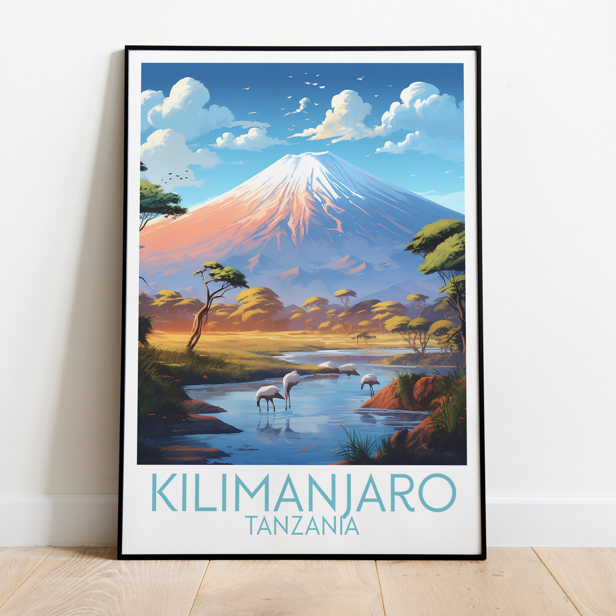 Kilimanjaro travel poster on the ground Tanzania