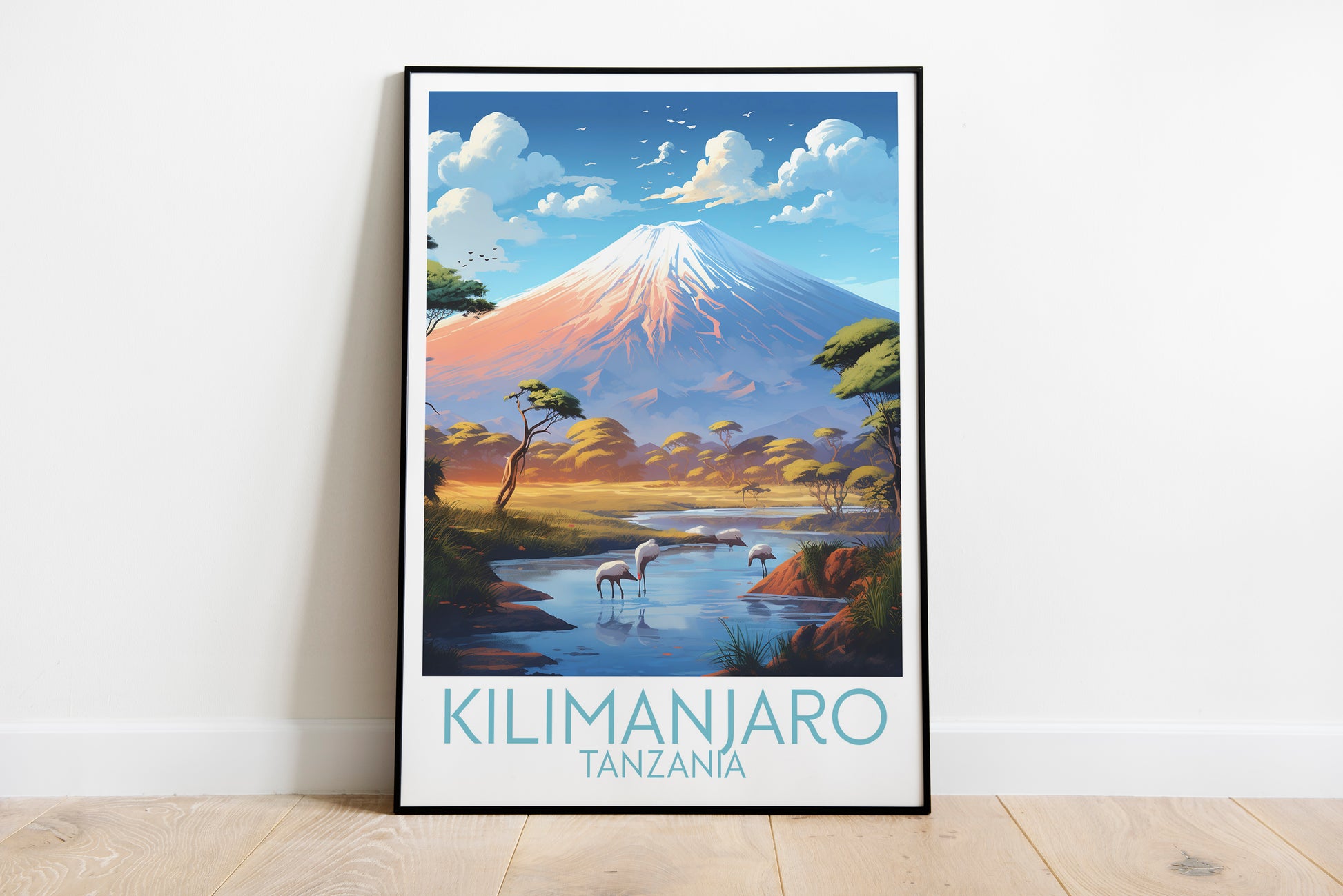 Kilimanjaro travel poster on the ground Tanzania