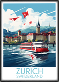 zurich travel poster main switzerland