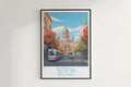 Sofia travel poster on the wall Bulgaria