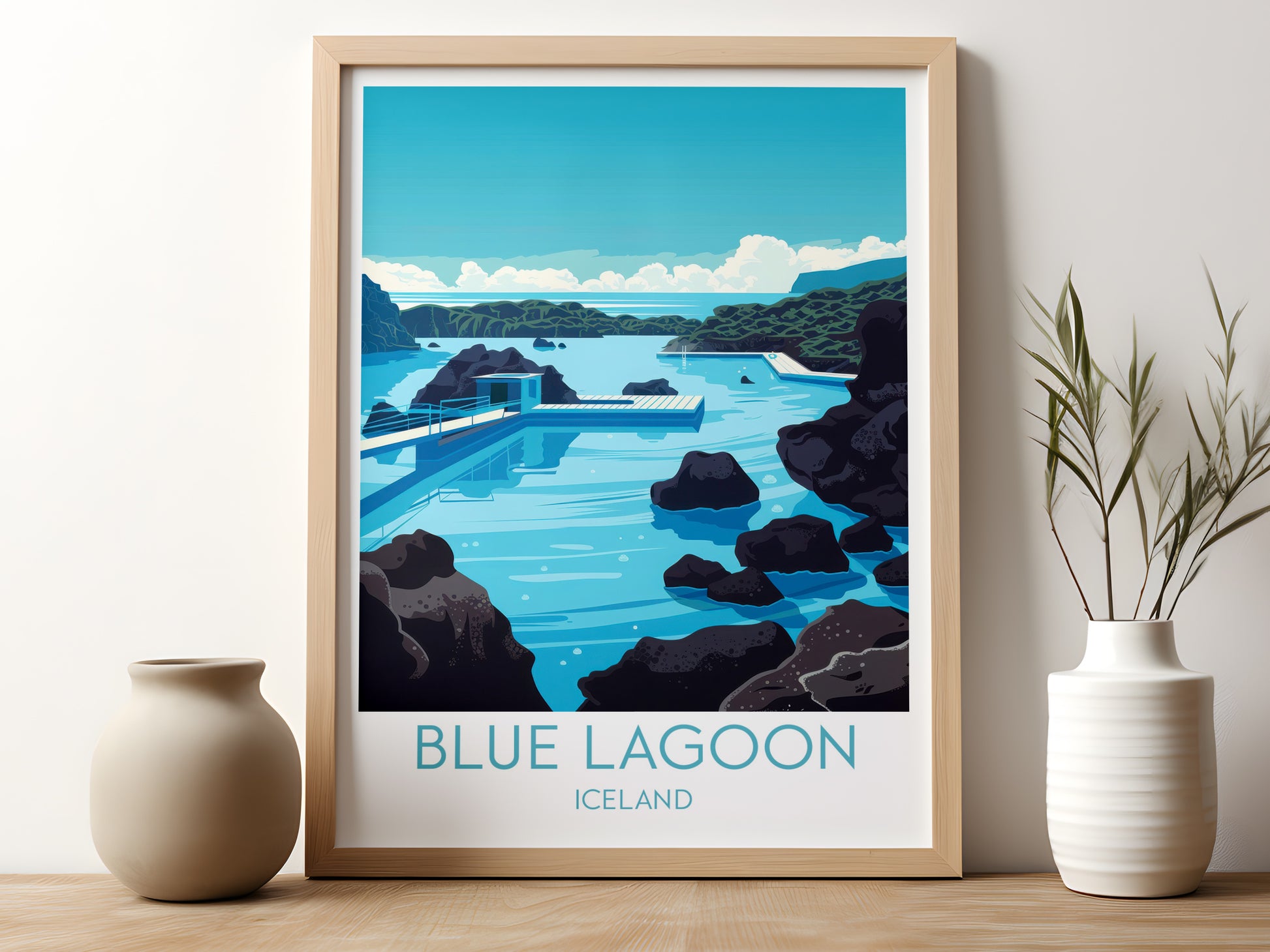 Blue Lagoon travel poster for kitchen Iceland