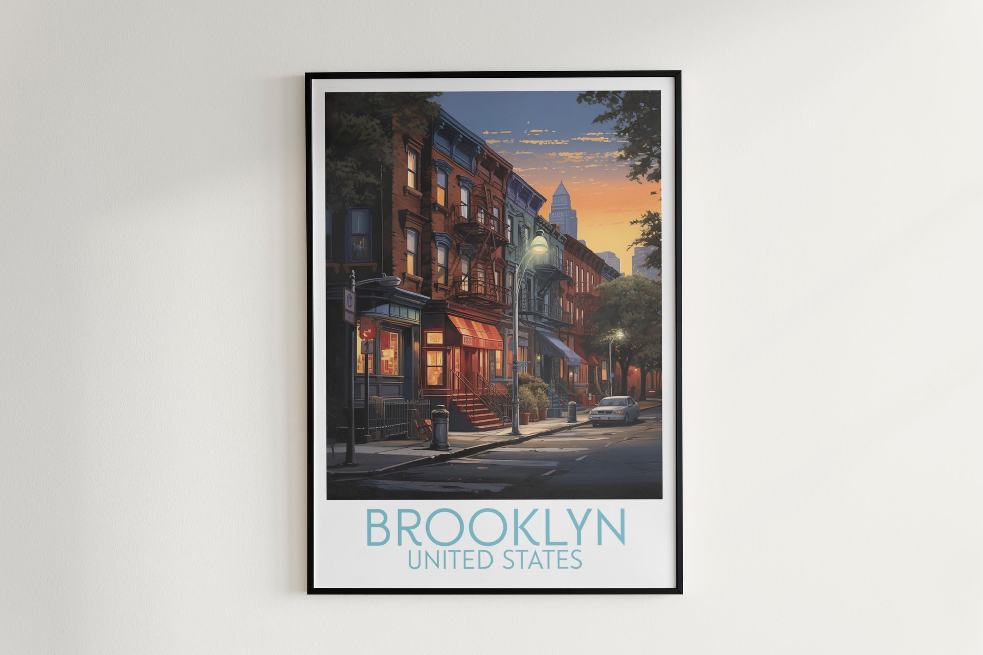 Brooklyn travel poster on the wall United States