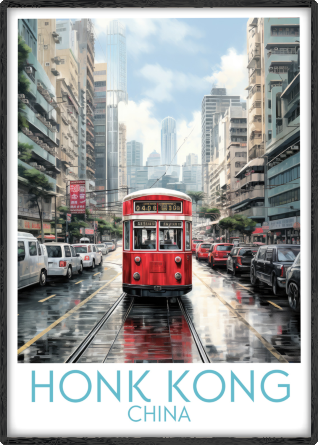 honk kong travel poster main china