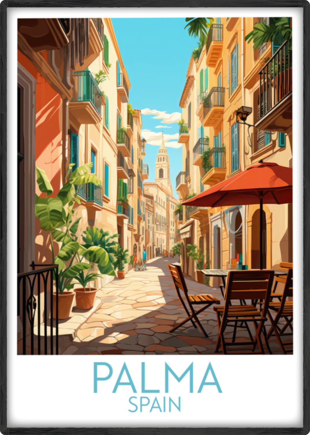 palma travel poster main spain