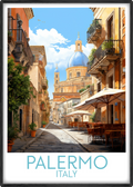 palermo travel poster main italy