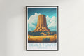 Devils Tower travel poster on the wall Wyoming