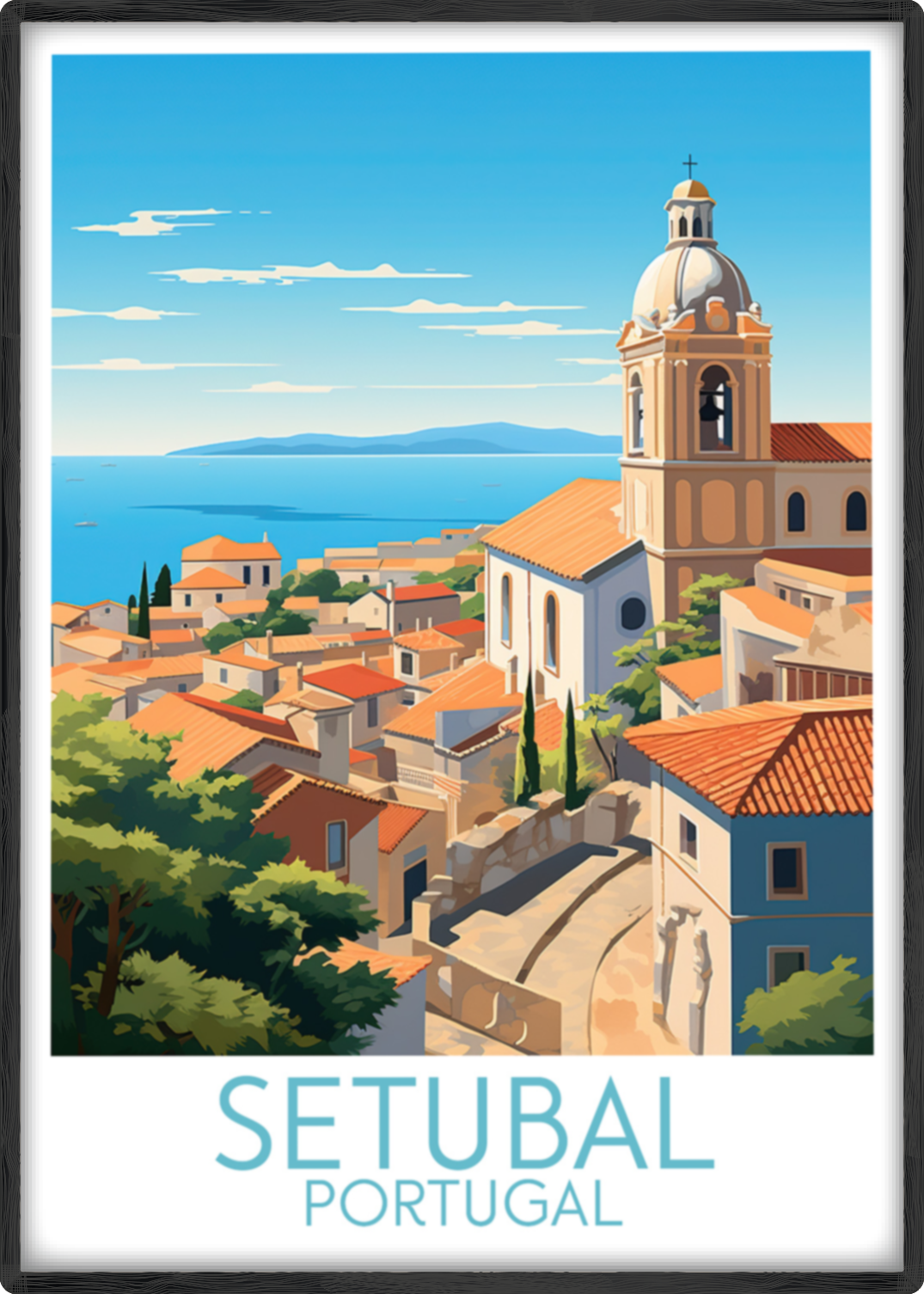 setubal travel poster main portugal