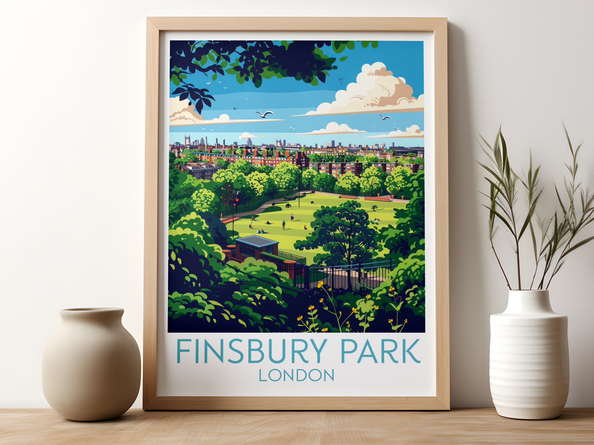 Finsbury Park travel poster for kitchen London