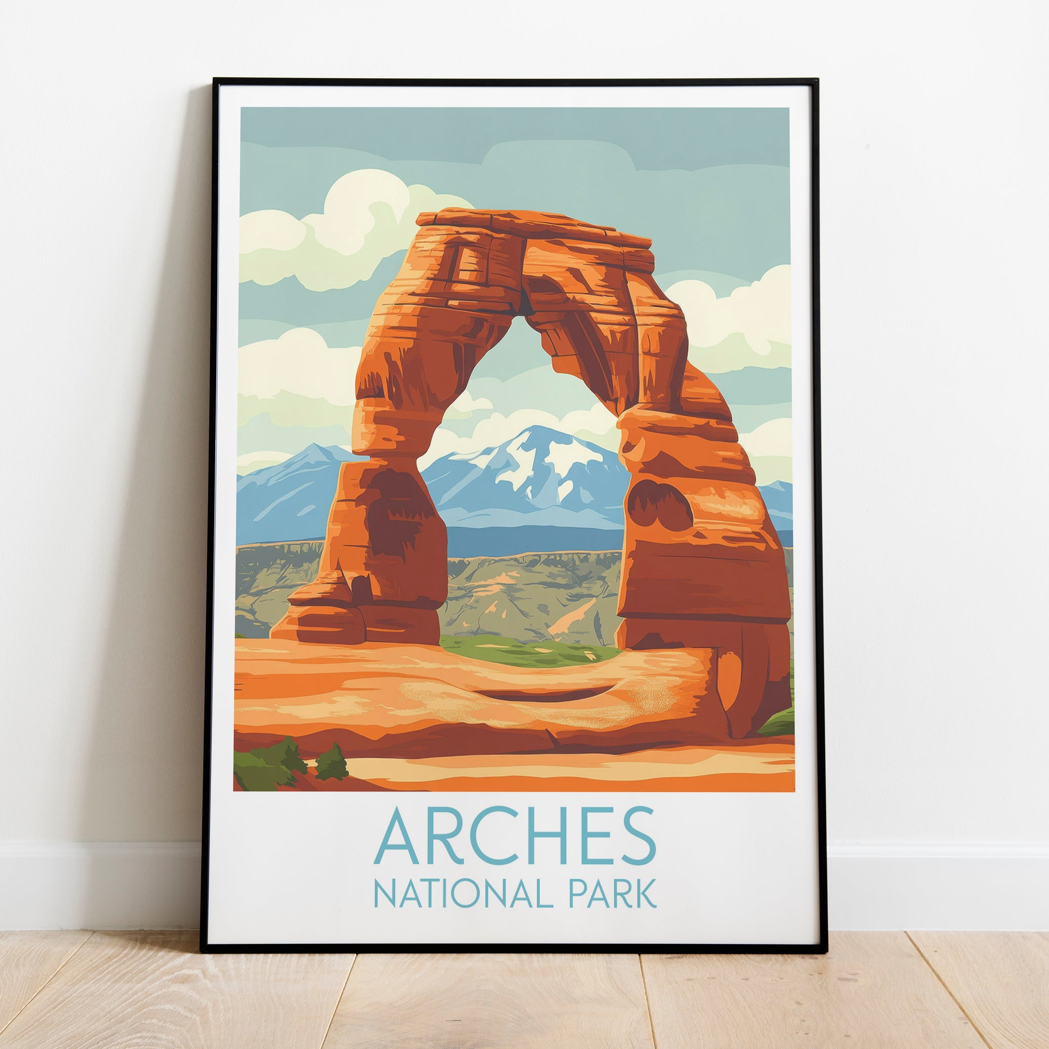 Arches travel poster on the ground National Park