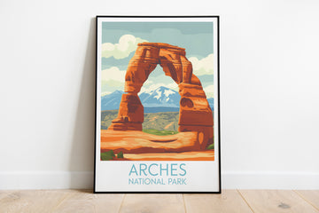 Arches travel poster on the ground National Park