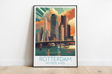 Rotterdam travel poster on the ground Netherlands