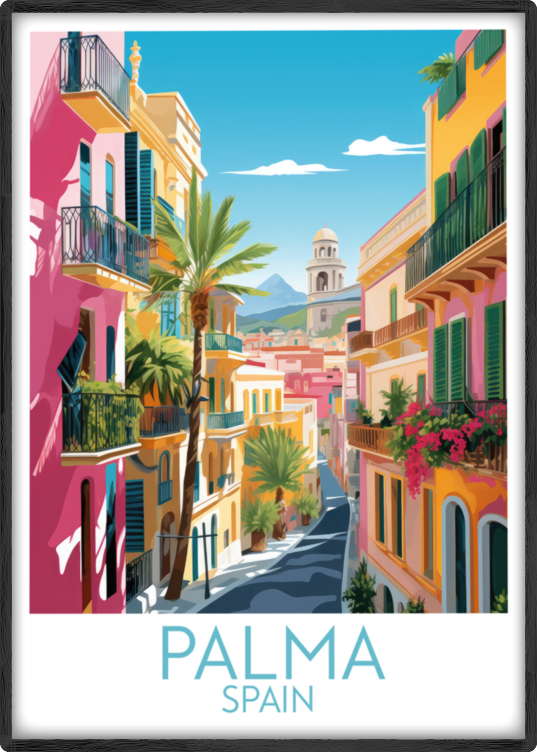 palma travel poster main spain