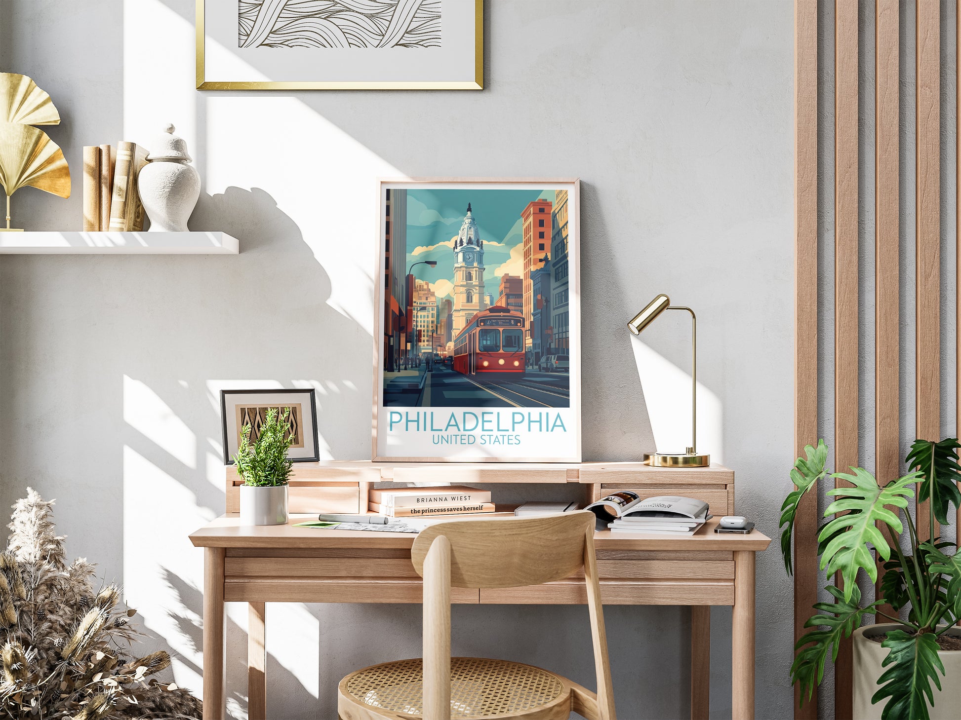 Philadelphia travel poster for desk United States