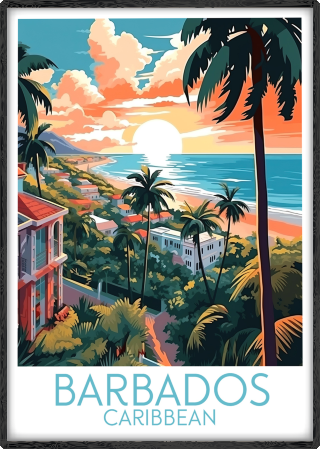 barbados travel poster main caribbean