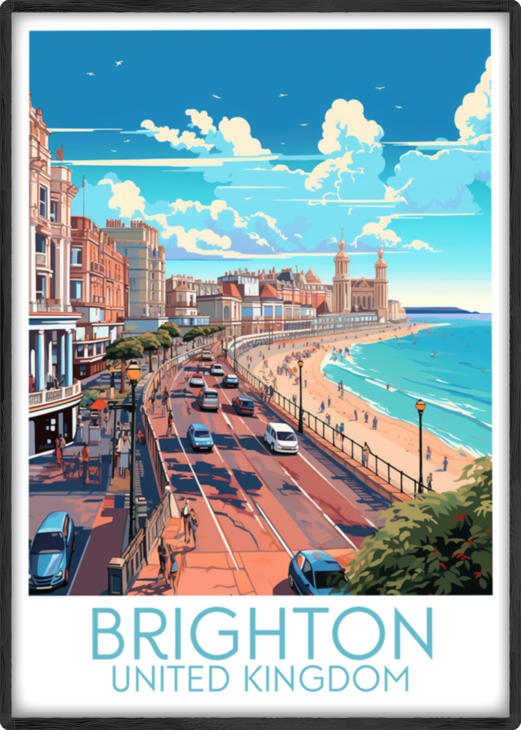 brighton travel poster main united kingdom