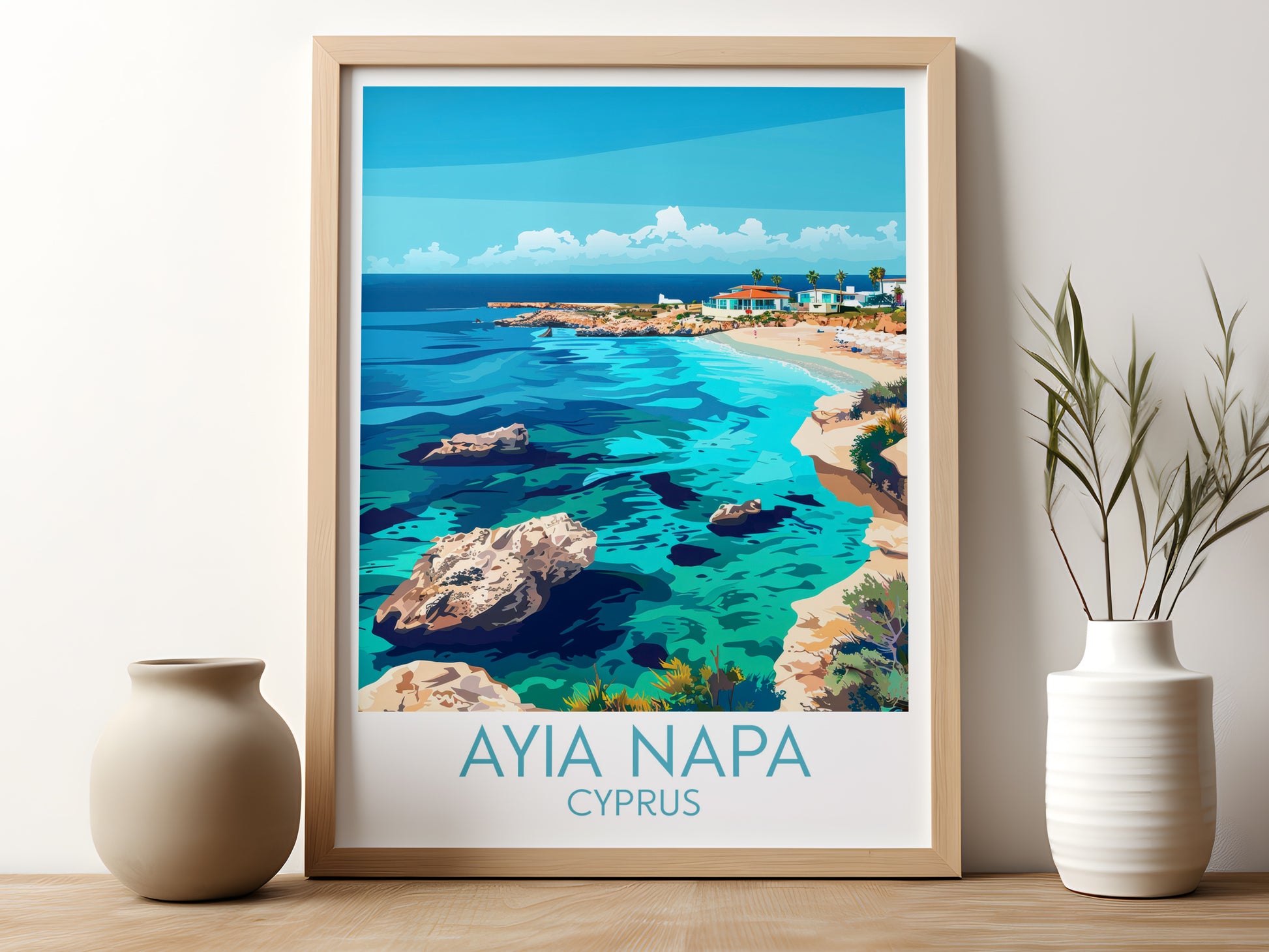 Ayia Napa travel poster for kitchen Cyprus