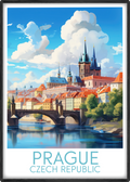 prague travel poster main czech republic