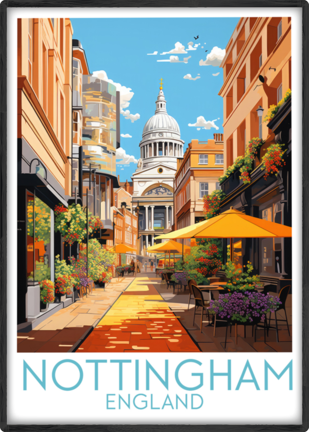 nottingham travel poster main england