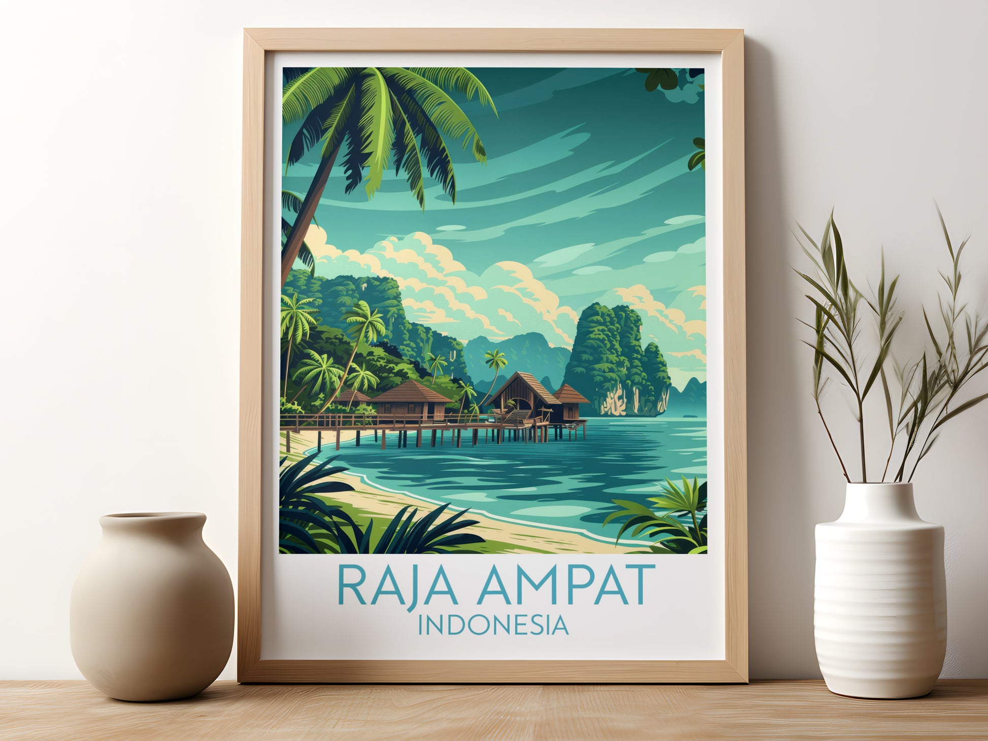 Raja Ampat travel poster for kitchen Indonesia