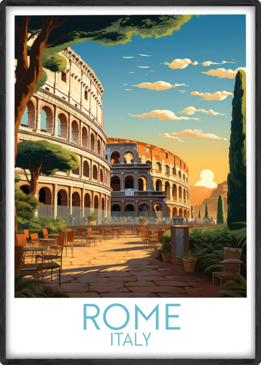 rome travel poster main italy