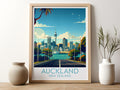 Auckland travel poster for kitchen New Zealand