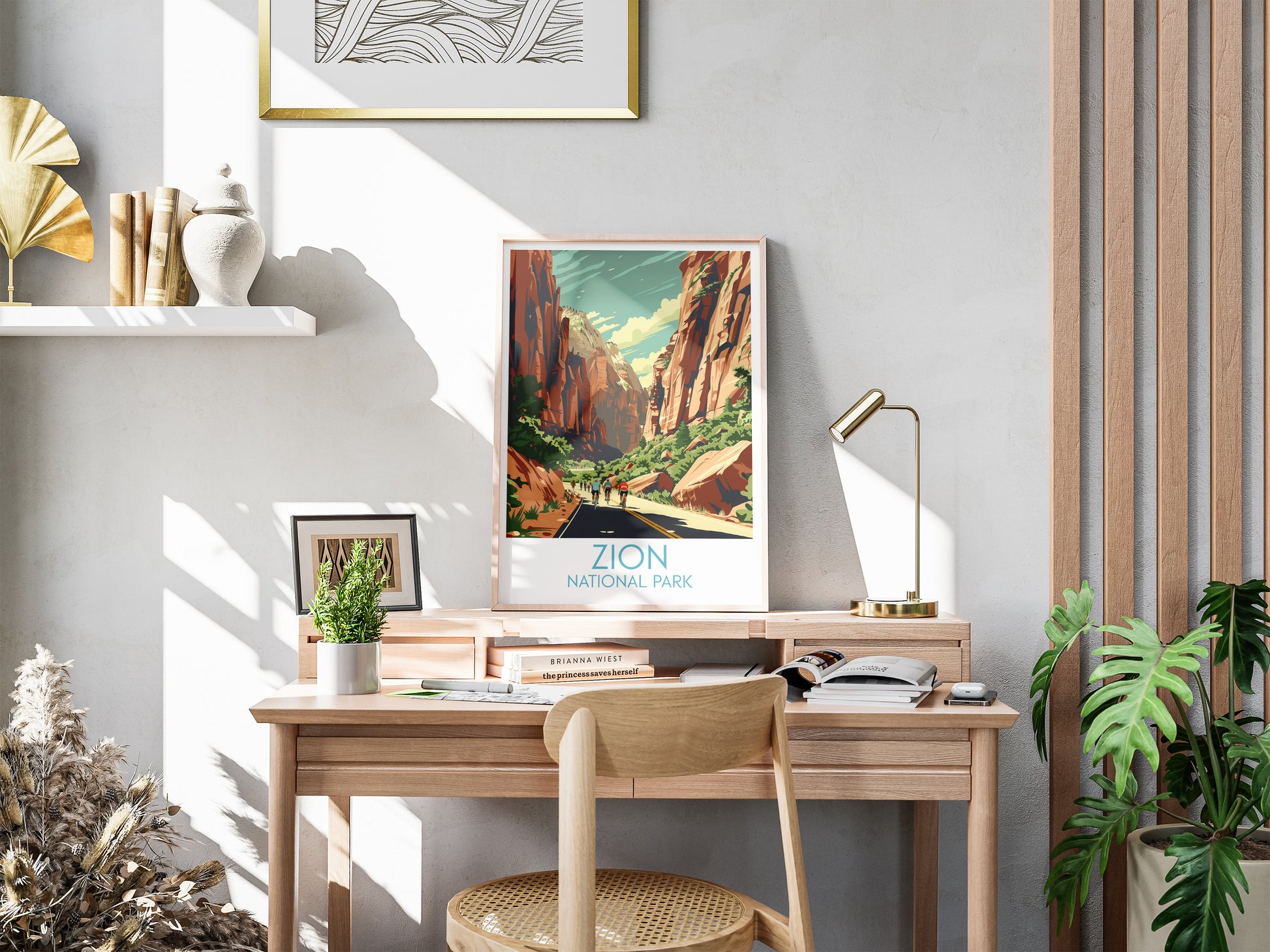 Zion travel poster for desk National Park