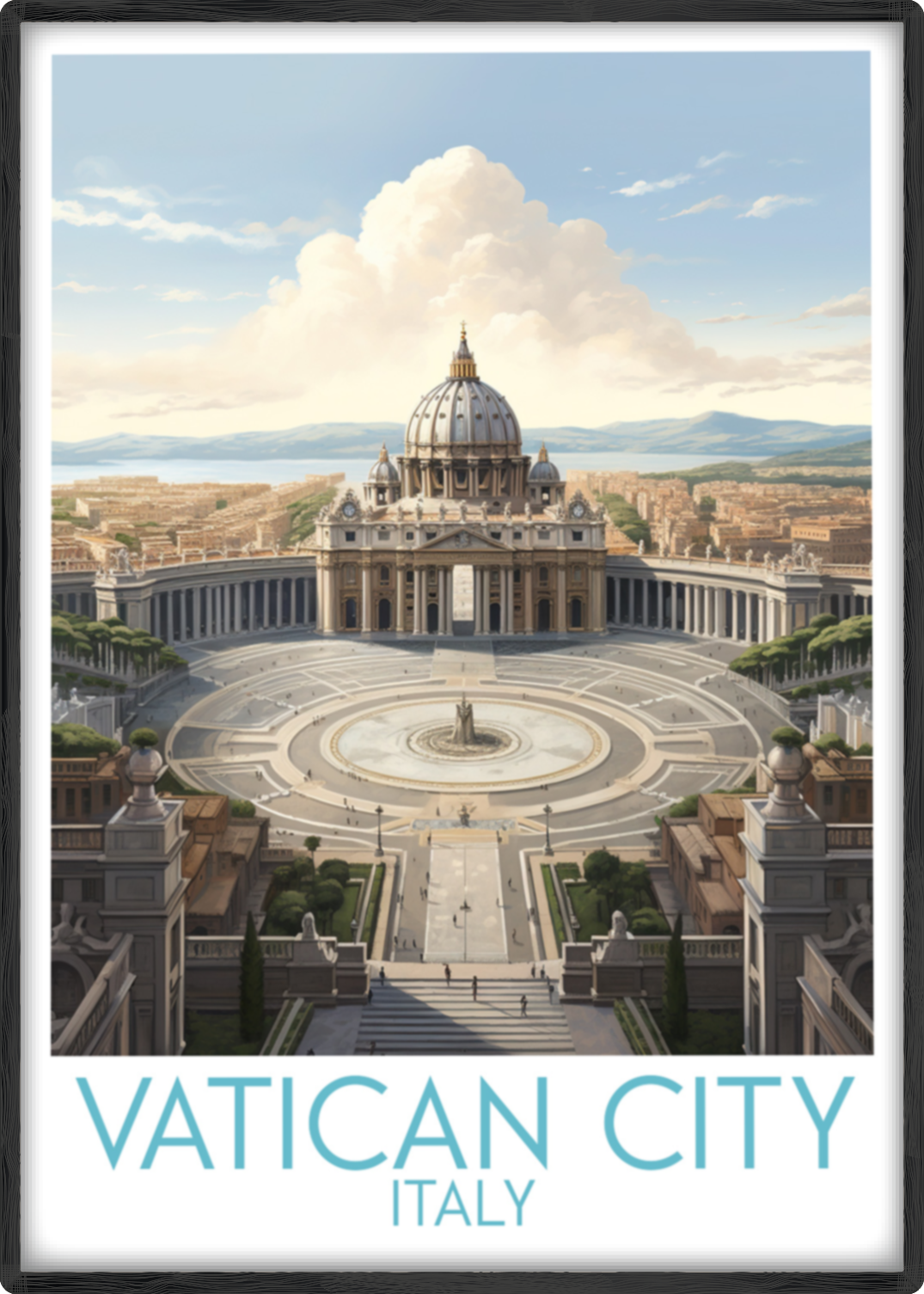 vatican city travel poster main italy