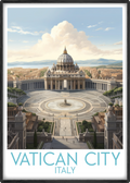 vatican city travel poster main italy