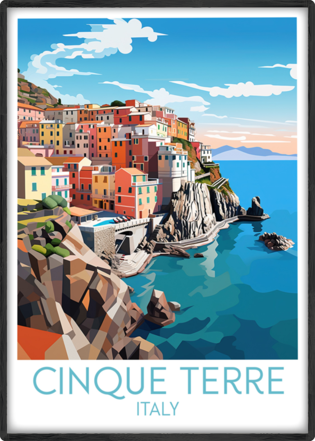 cinque terre travel poster main italy