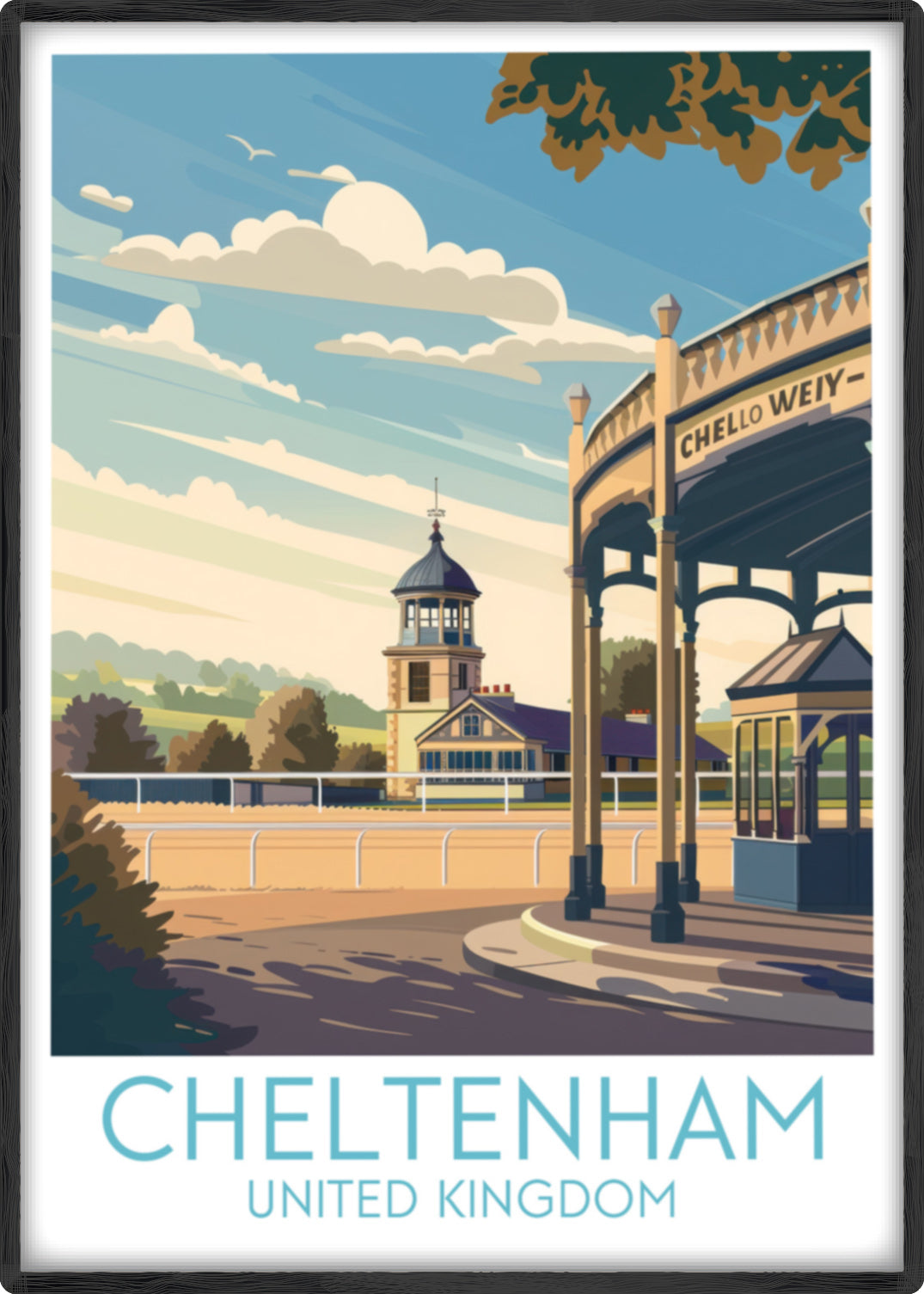 Cheltenham travel poster main United Kingdom