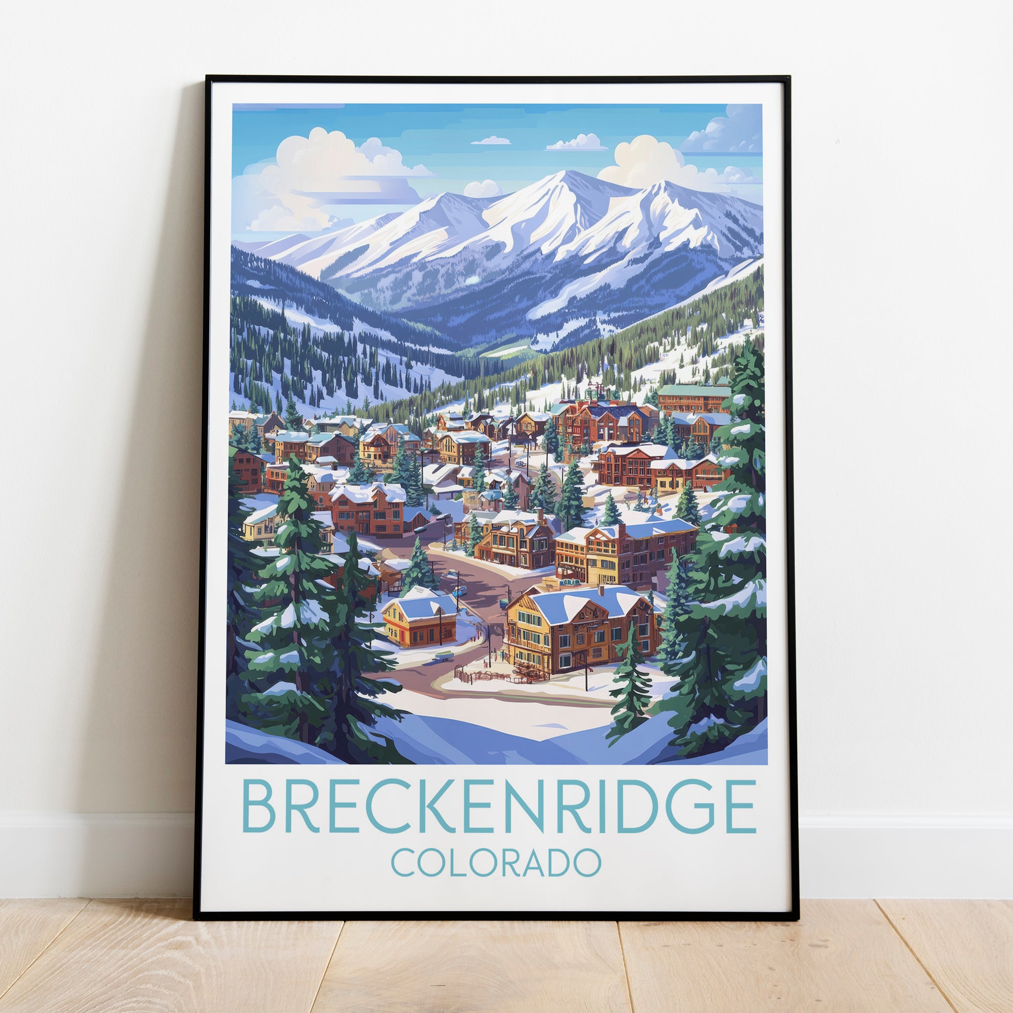 Breckenridge travel poster on the ground Colorado