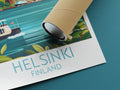 Helsinki travel poster rolled Finland