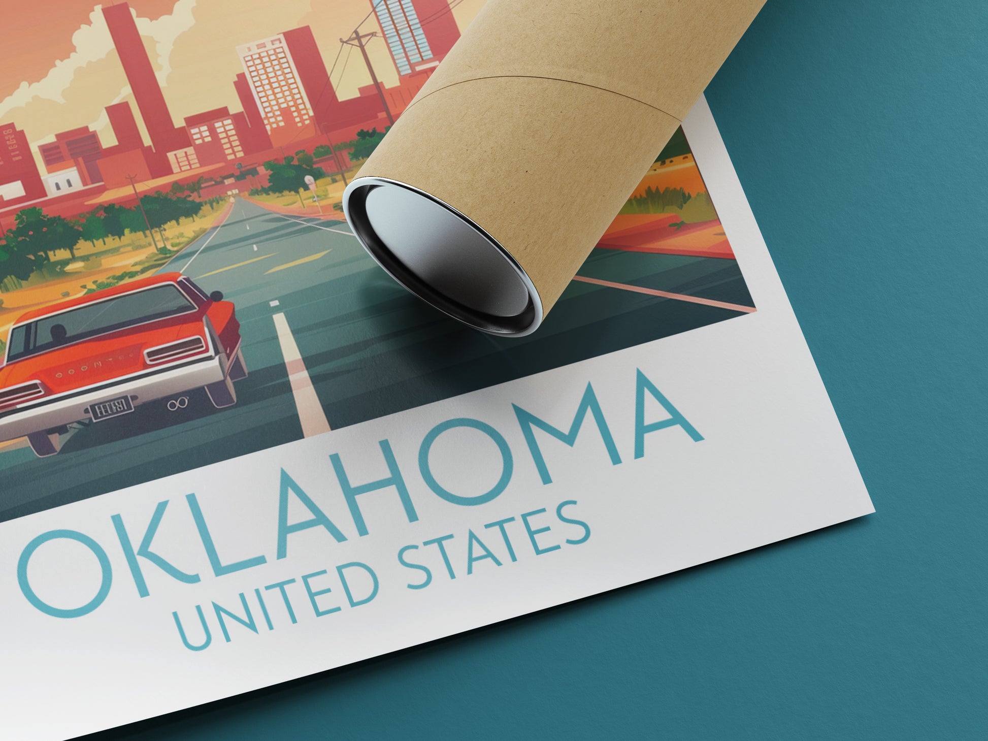 Oklahoma travel poster rolled United States