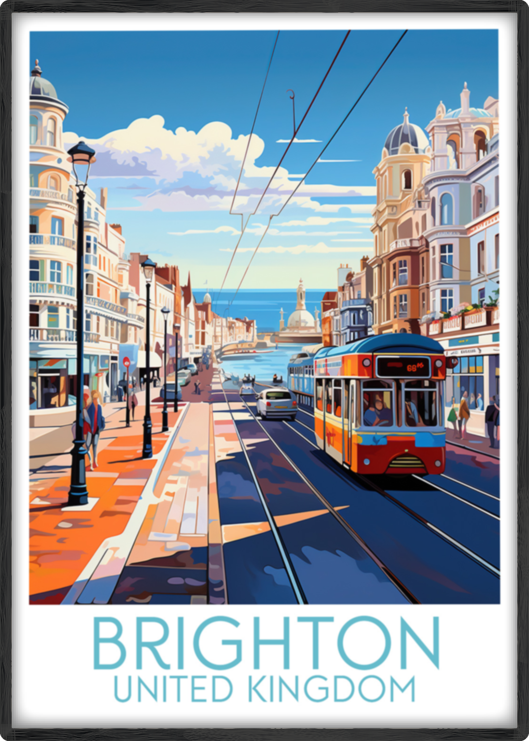 brighton travel poster main united kingdom