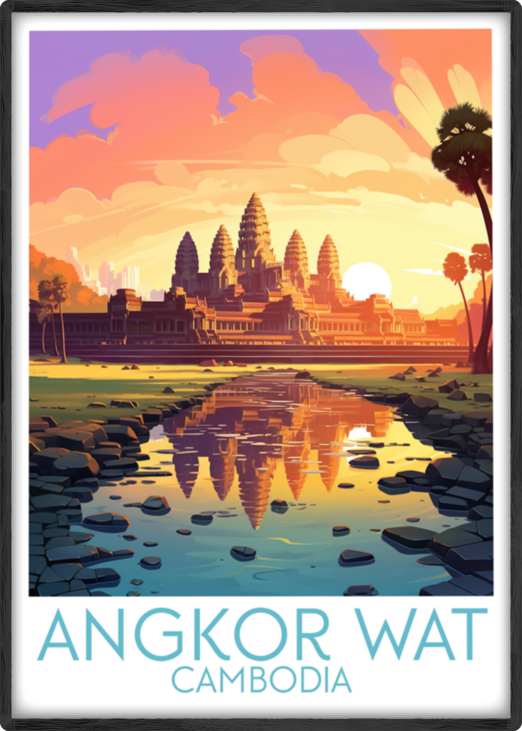 angkor wat travel poster main cambodia