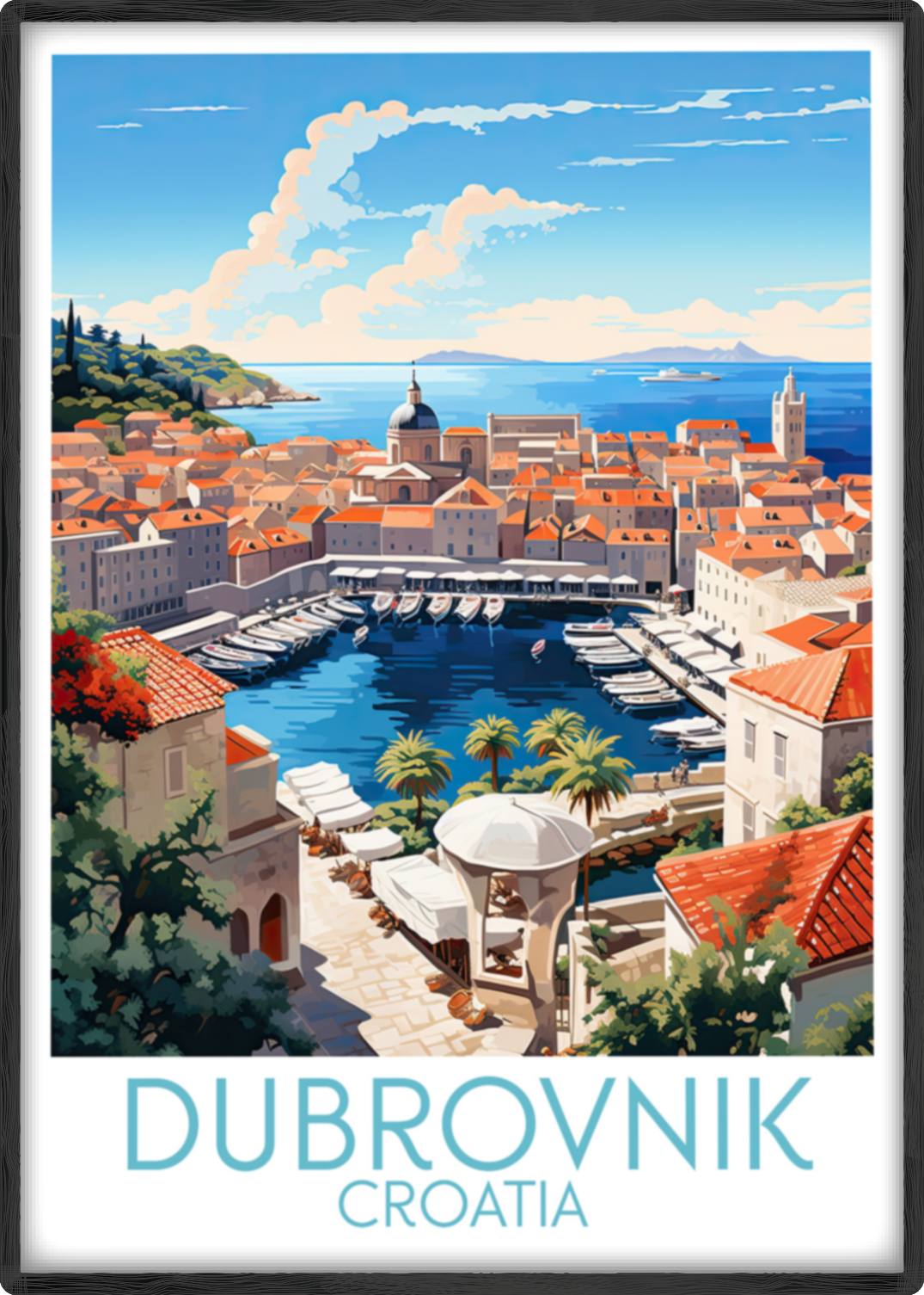 dubrovnik travel poster main croatia