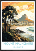 mount maunganui travel poster main new zealand