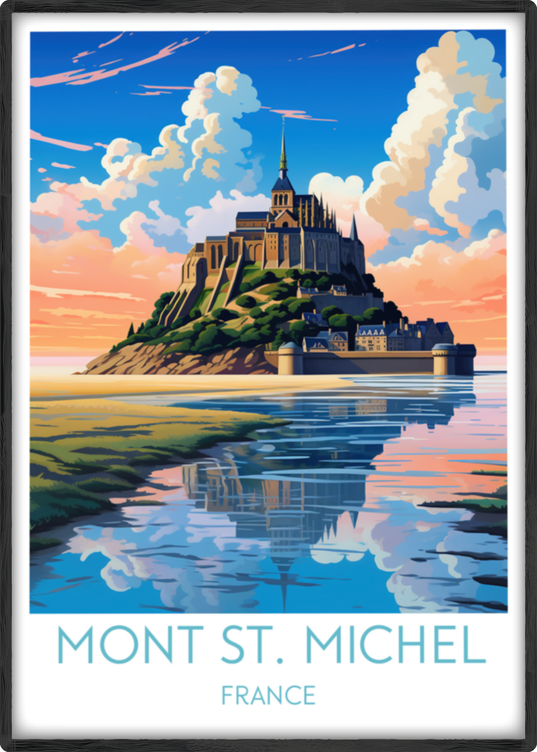 mont st michel travel poster main france