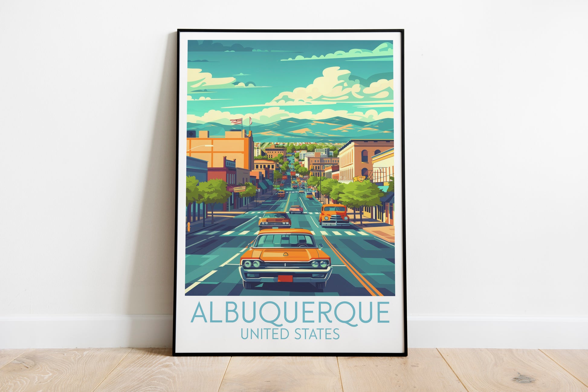 Albuquerque travel poster on the ground United States