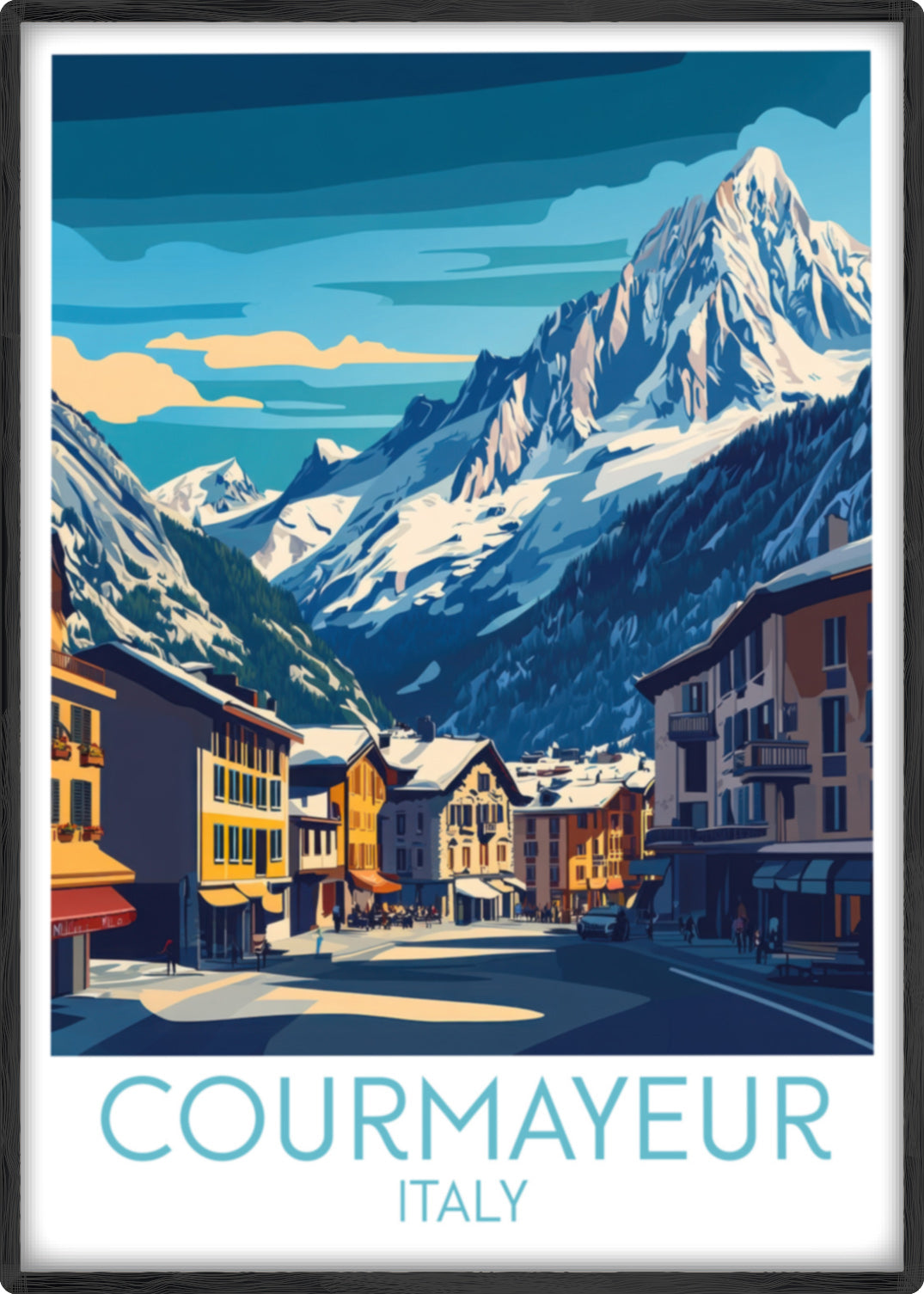 Courmayeur travel poster main Italy