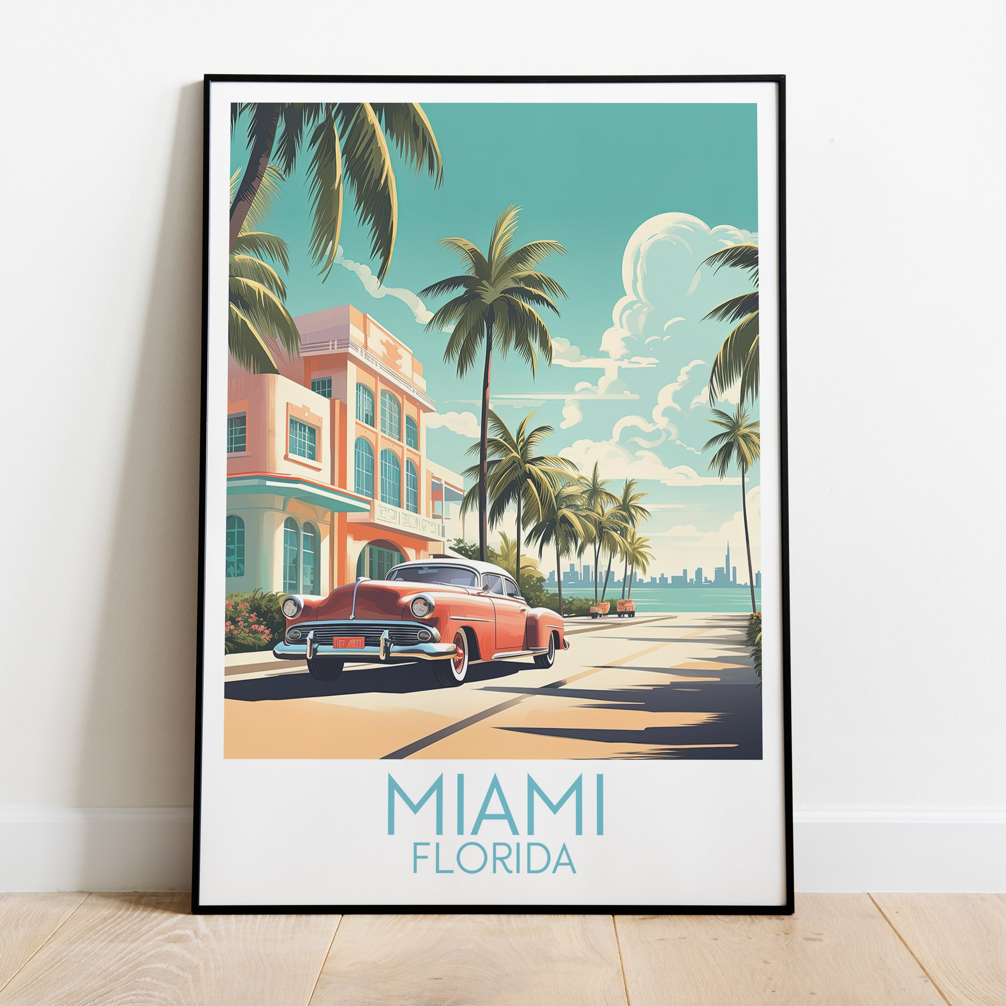 Miami travel poster on the ground Florida