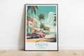 Miami travel poster on the ground Florida