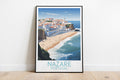 Nazare travel poster on the ground Portugal