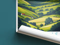 Surrey Hills travel poster roll up United Kingdom