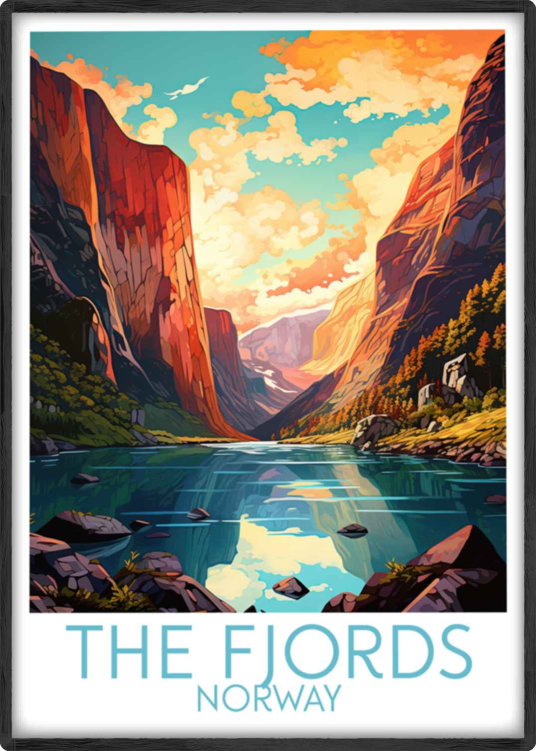 the fjords travel poster main norway