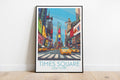 Times Square travel poster on the ground New York