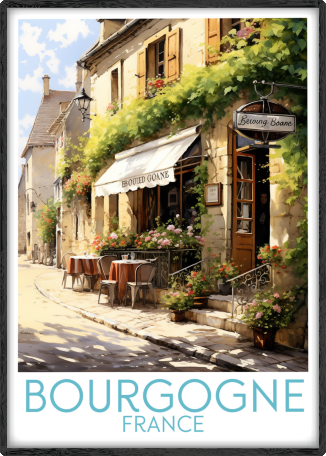 bourgogne travel poster main france