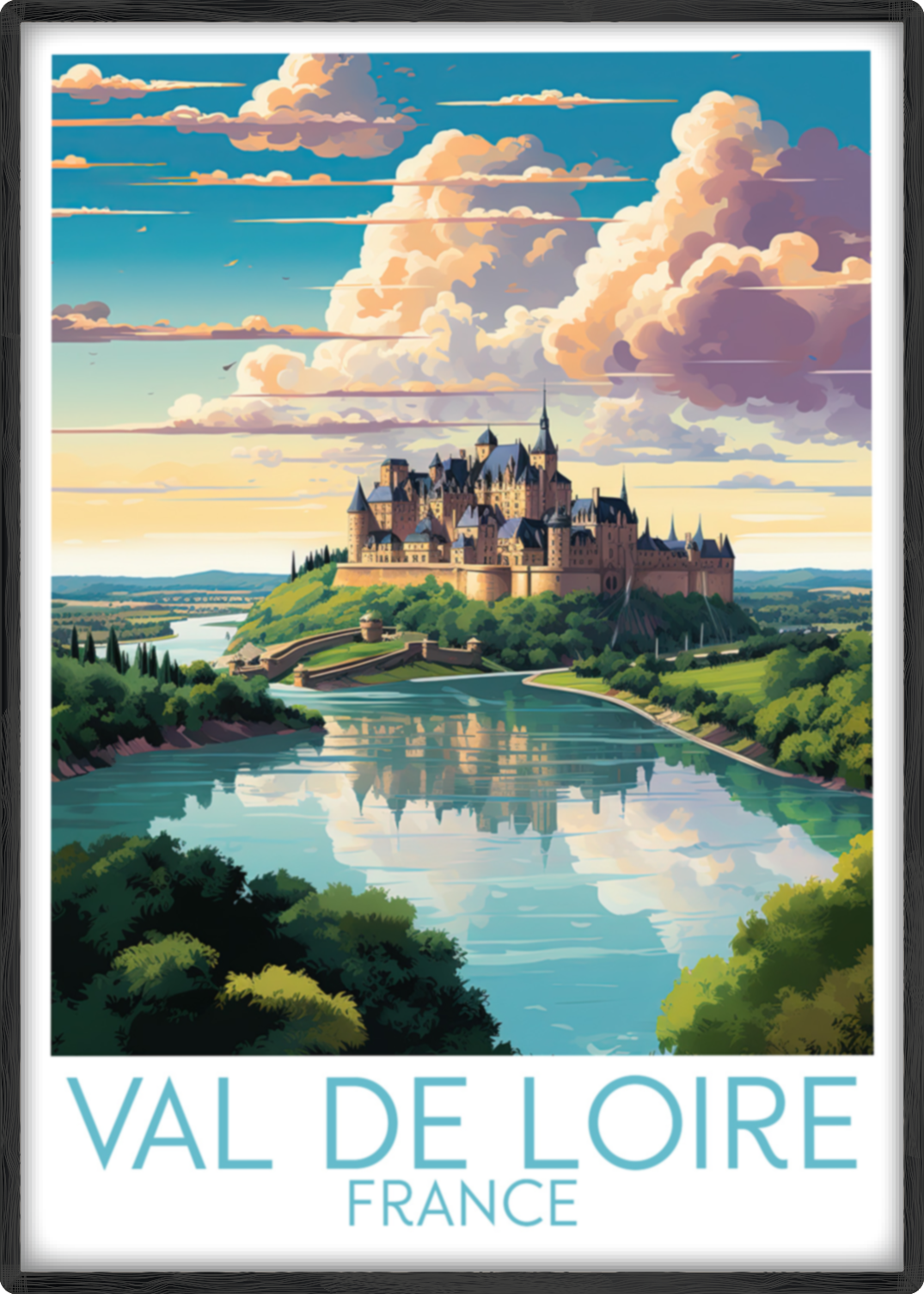 val de loire travel poster main france